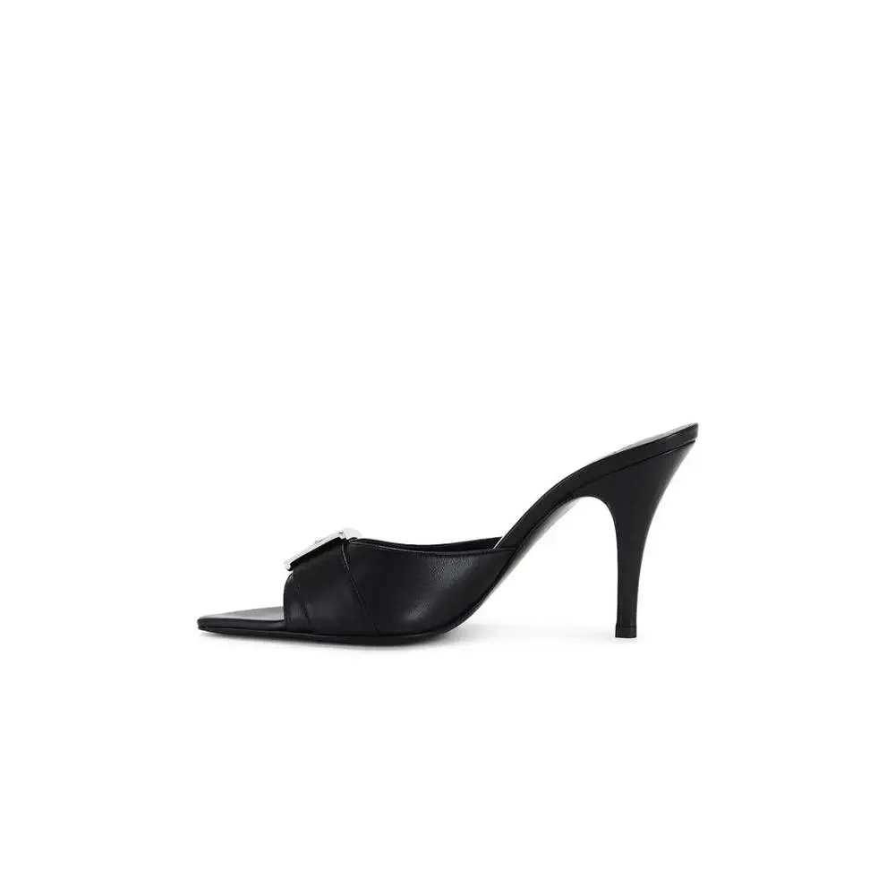Gia Borghini Dorothy Heels black pointed toe sandal size 39 NIB $470 msrp - Picture 5 of 11